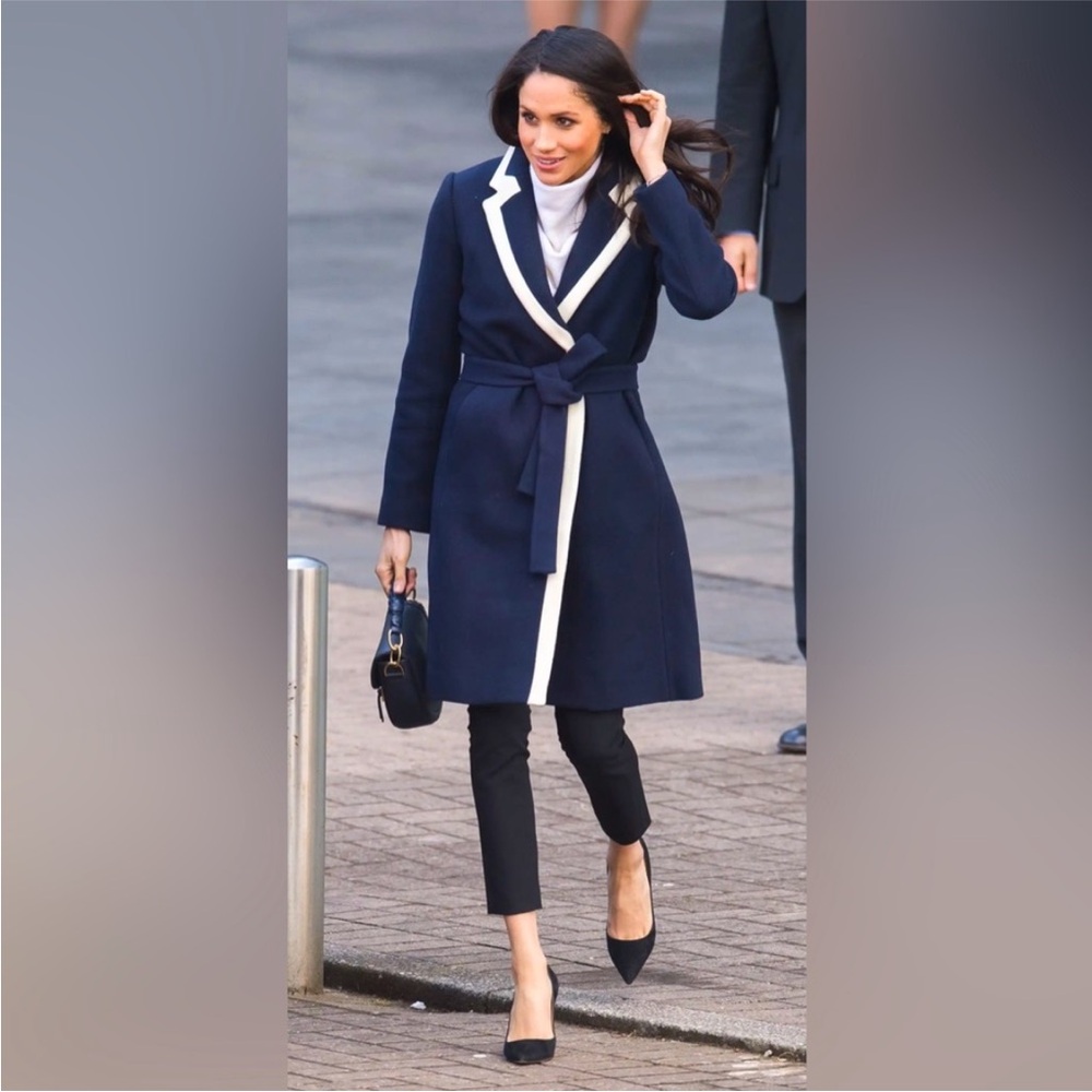 NWT J.Crew Topcoat ASO Meghan Markle Tipped Wool size 22 top coat size L